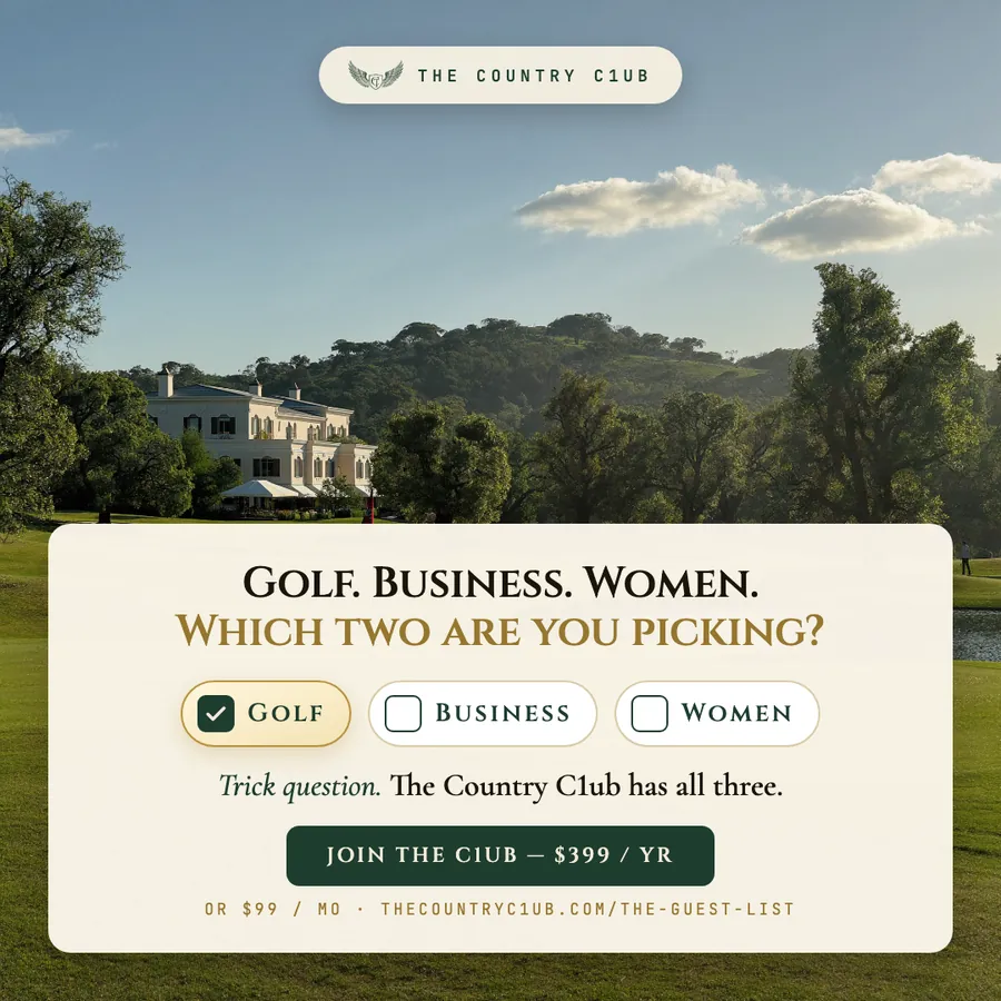Ad: golf, business, women, which two are you picking